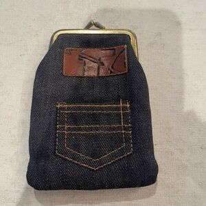 Sold Vintage dark denim jean pocket  change purse. So cute!